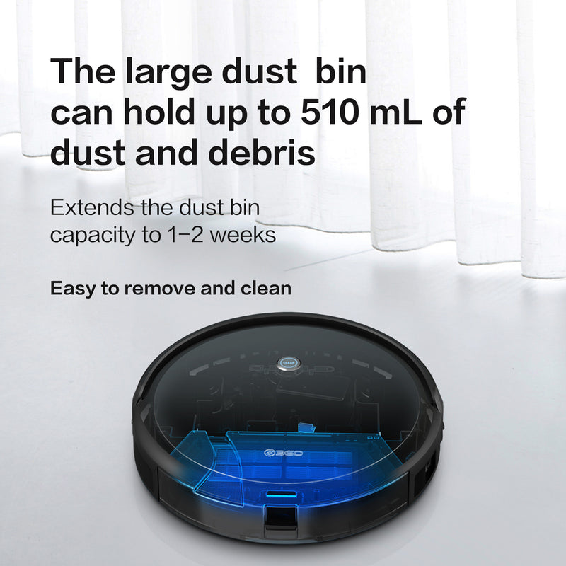 360 C50 Robot Vacuum and Mop Cleaners - Black - E-Bargain Intl
